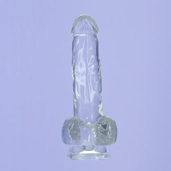 Addiction Crystal 8" Clear Dildo with Balls