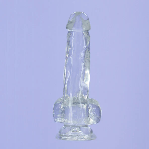 Addiction Crystal 8" Clear Dildo with Balls