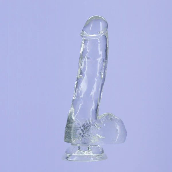 Addiction Crystal 8" Clear Dildo with Balls