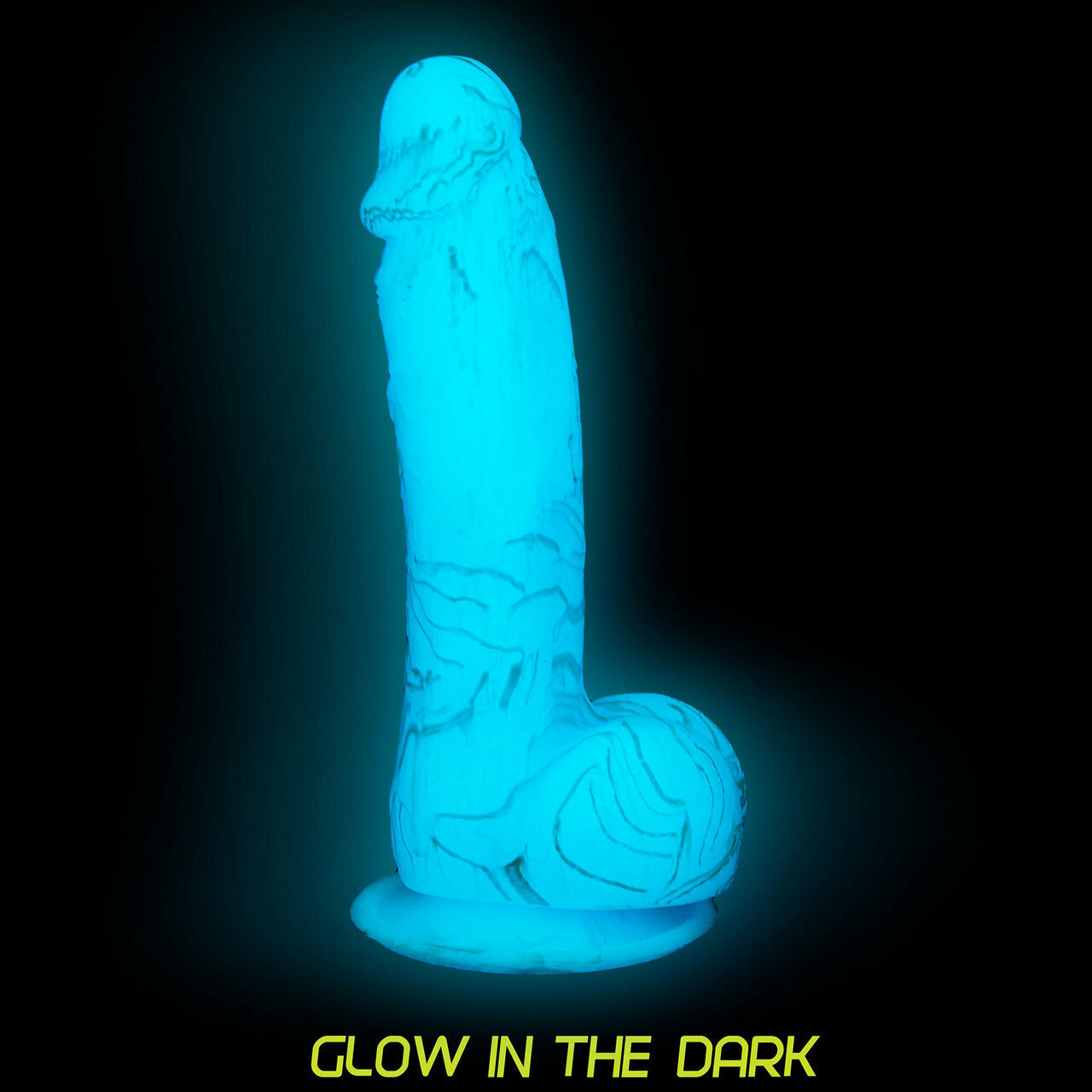 Addiction Luke 7.5" Glow-in-the-Dark Dildo With Balls - Blue - Thorn & Feather