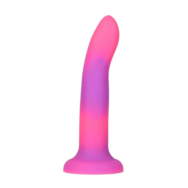 Rave by Addiction - 8" Glow in the Dark Dildo - Pink Purple