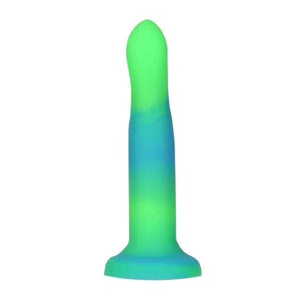 Rave by Addiction - 8" Glow in the Dark Dildo - Blue Green