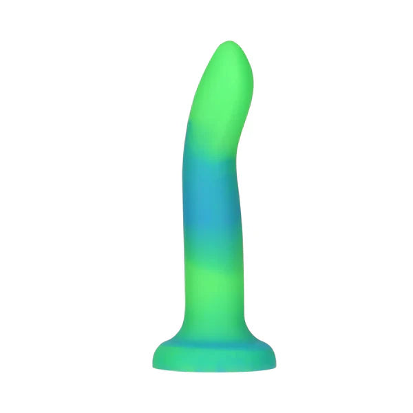 Rave by Addiction - 8" Glow in the Dark Dildo - Blue Green