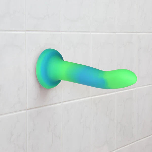 Rave by Addiction - 8" Glow in the Dark Dildo - Blue Green