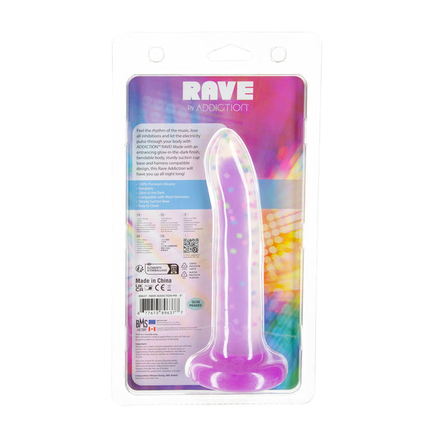 Rave by Addiction 8" Bendable Glow in the Dark Dildo