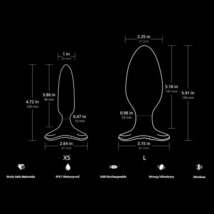 Lovense Hush 2 App-controlled Vibrating Butt Plug - 2.25 Inch - Thorn & Feather