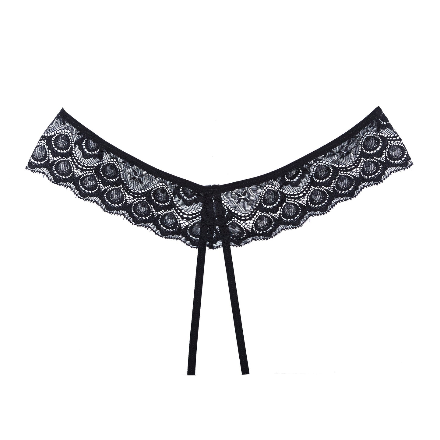 Foreplay Crotchless Panty - Black