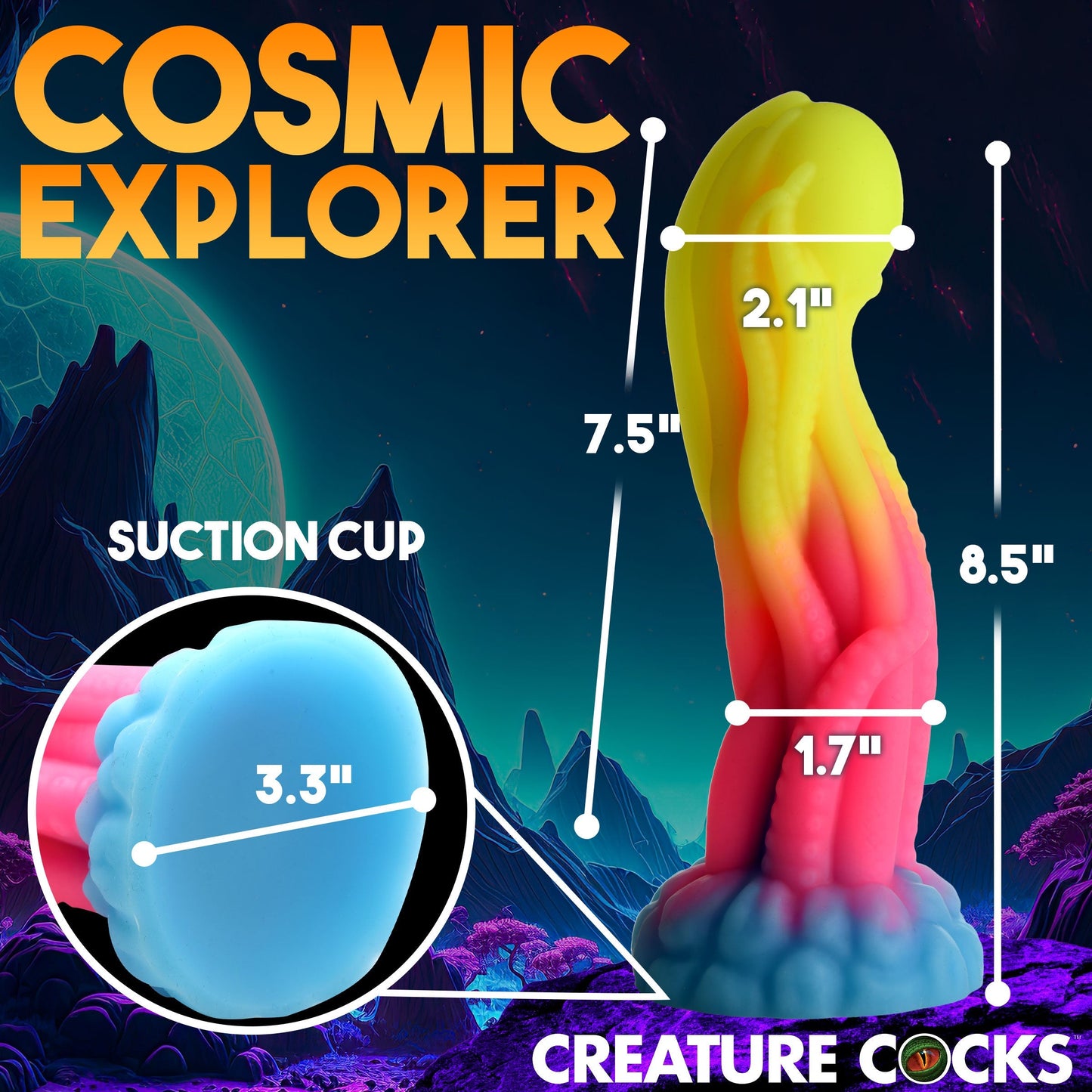 Tenta-Glow Glow-In-The-Dark Silicone Creature Dildo