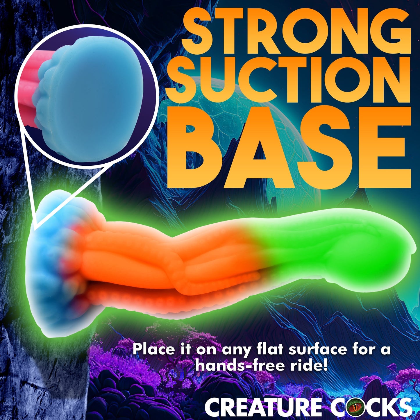 Tenta-Glow Glow-In-The-Dark Silicone Creature Dildo