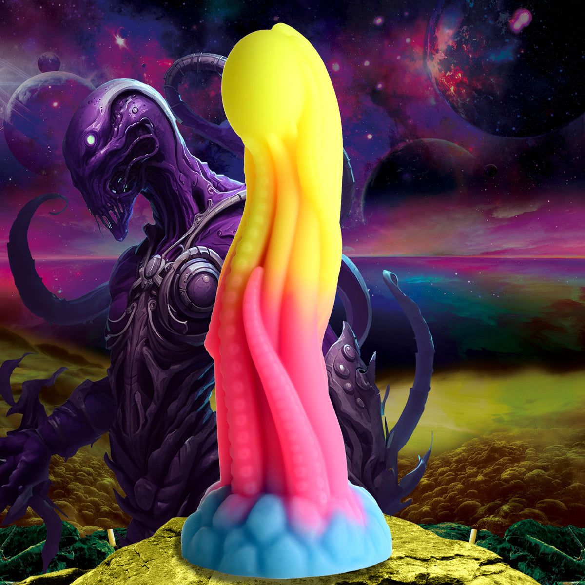 Tenta-Glow Glow-In-The-Dark Silicone Creature Dildo