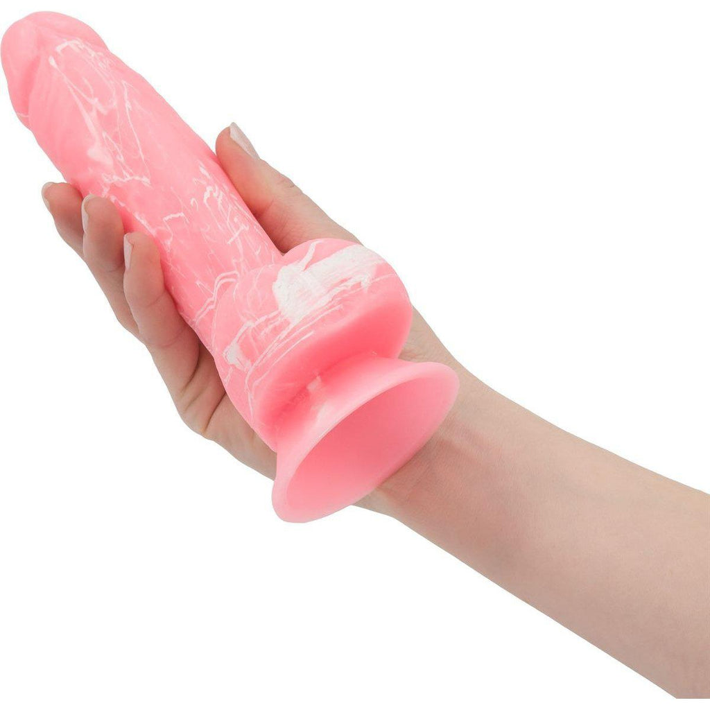 Addiction Brandon 7.5" Glow-in-the-Dark Dildo With Balls - Pink - Thorn & Feather