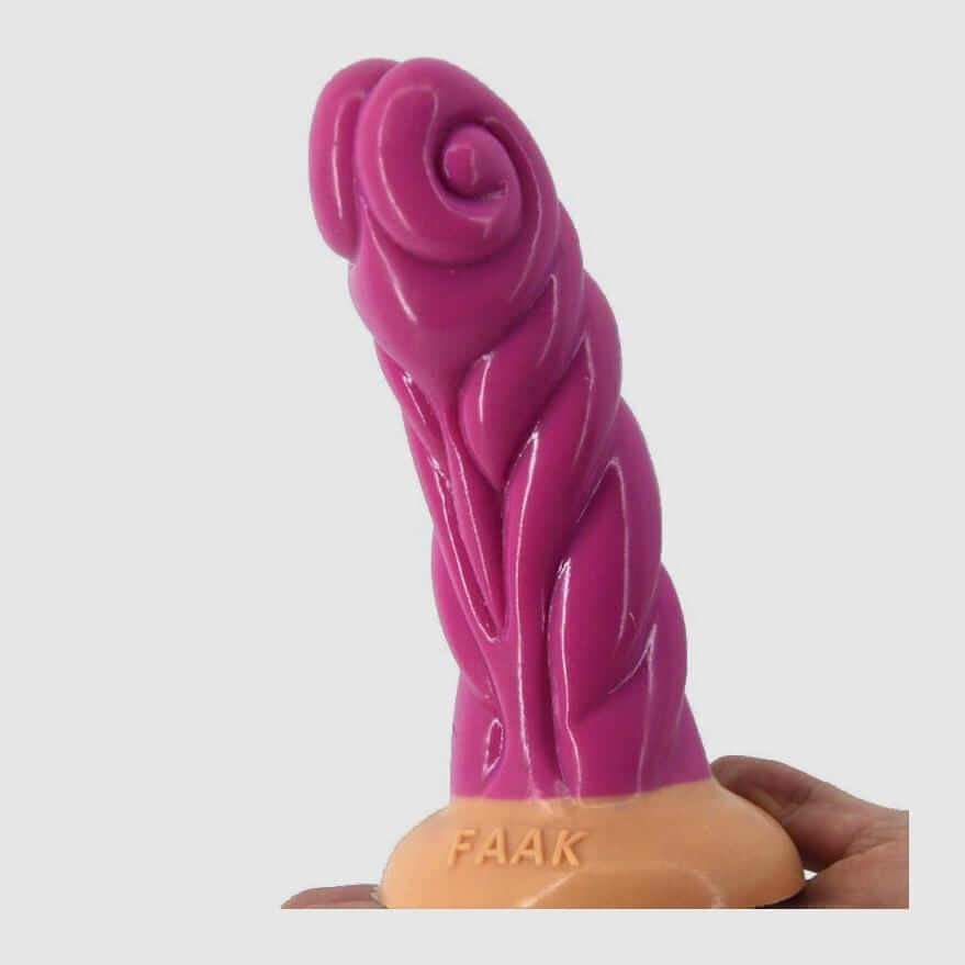 Silicone 6" Crooked Horn Dildo - Thorn & Feather