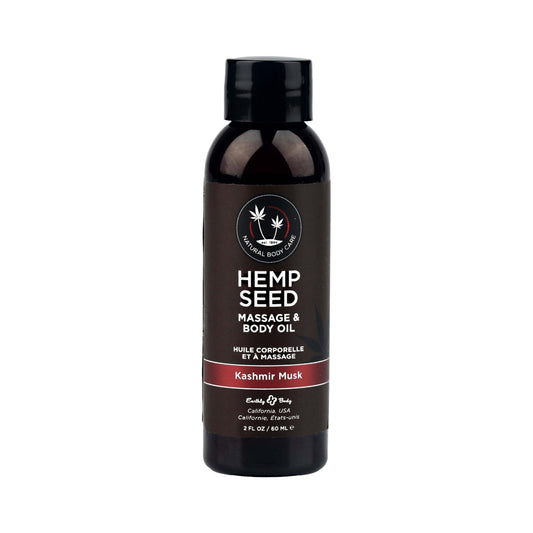 Earthly Body Hemp Seed Massage Oil - Kashmir Musk, 2oz/60ml