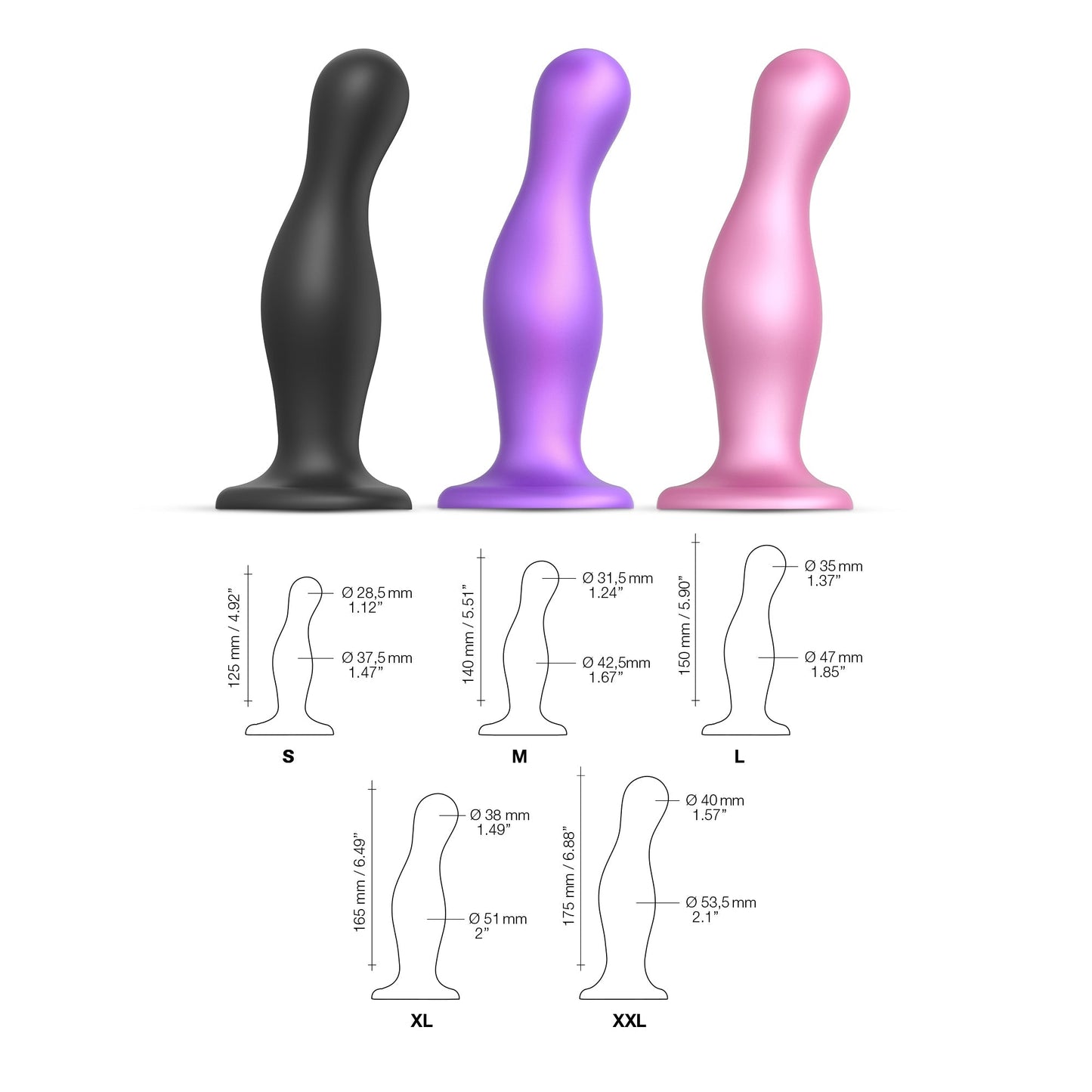 Strap On Me Dildo Plug Curvy - Metallic Sugar Pink, L - Thorn & Feather