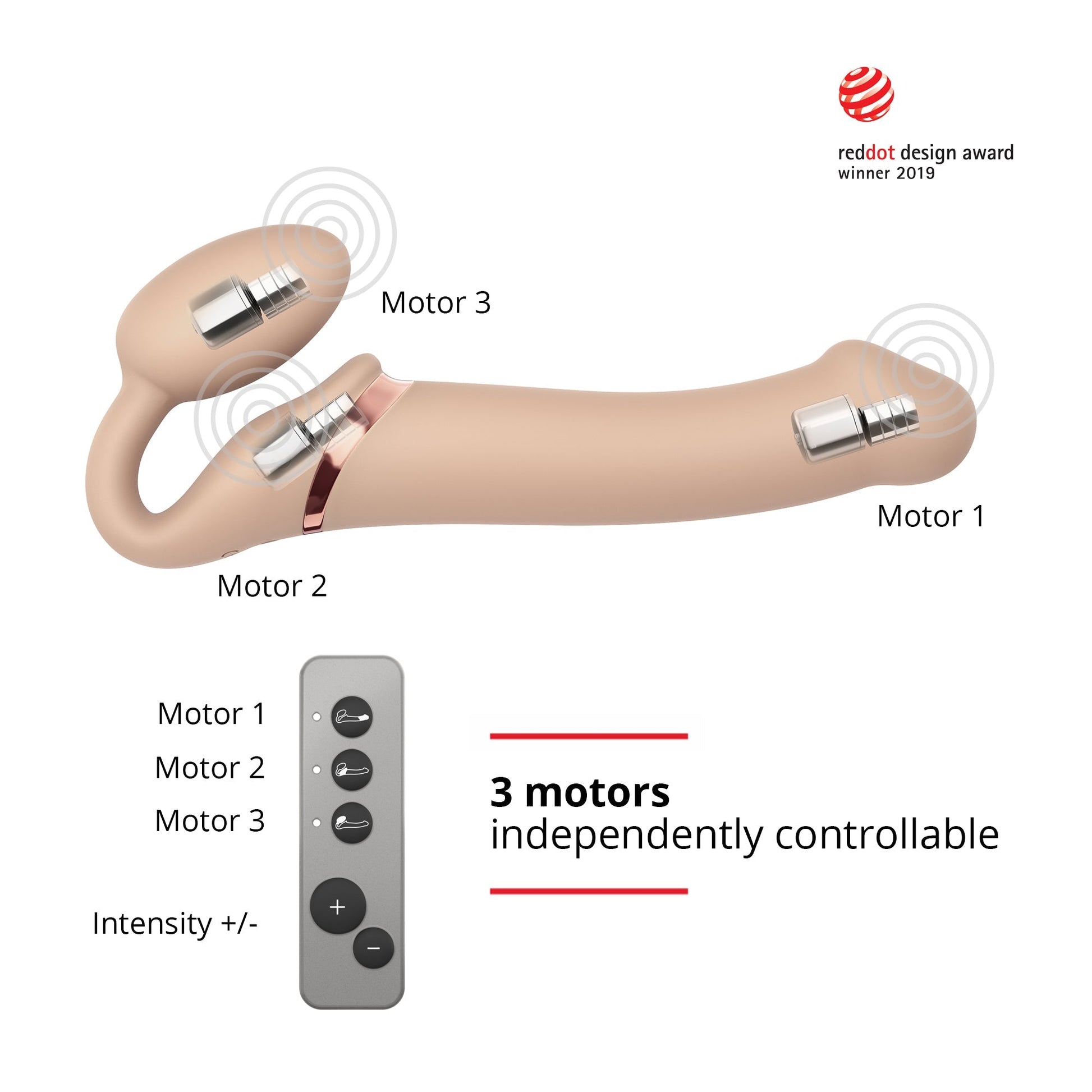 Strap On Me Vibrating Strap-on Remote Controlled 3 Motors - Vanilla - Thorn & Feather