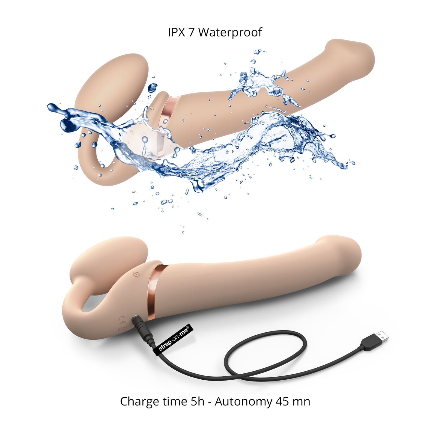 Strap On Me Vibrating Strap-on Remote Controlled 3 Motors - Vanilla - Thorn & Feather