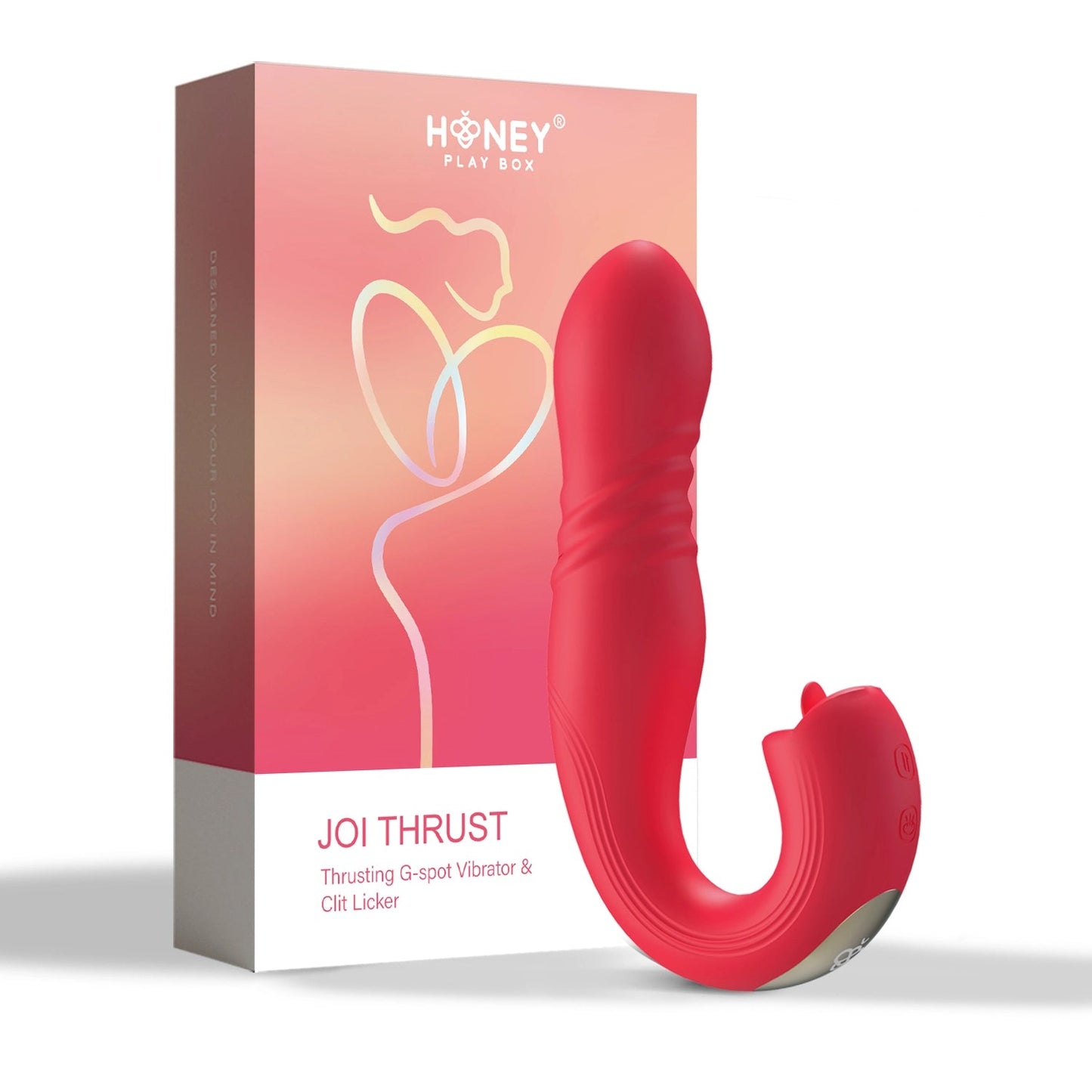 JOI THRUST App Controlled Thrusting G-spot Vibrator & Tongue Clit Licker - Thorn & Feather