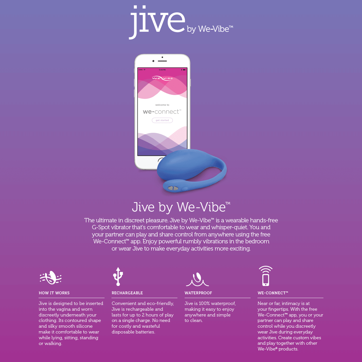 We-Vibe Jive Wearable G-Spot Vibrator - Thorn & Feather