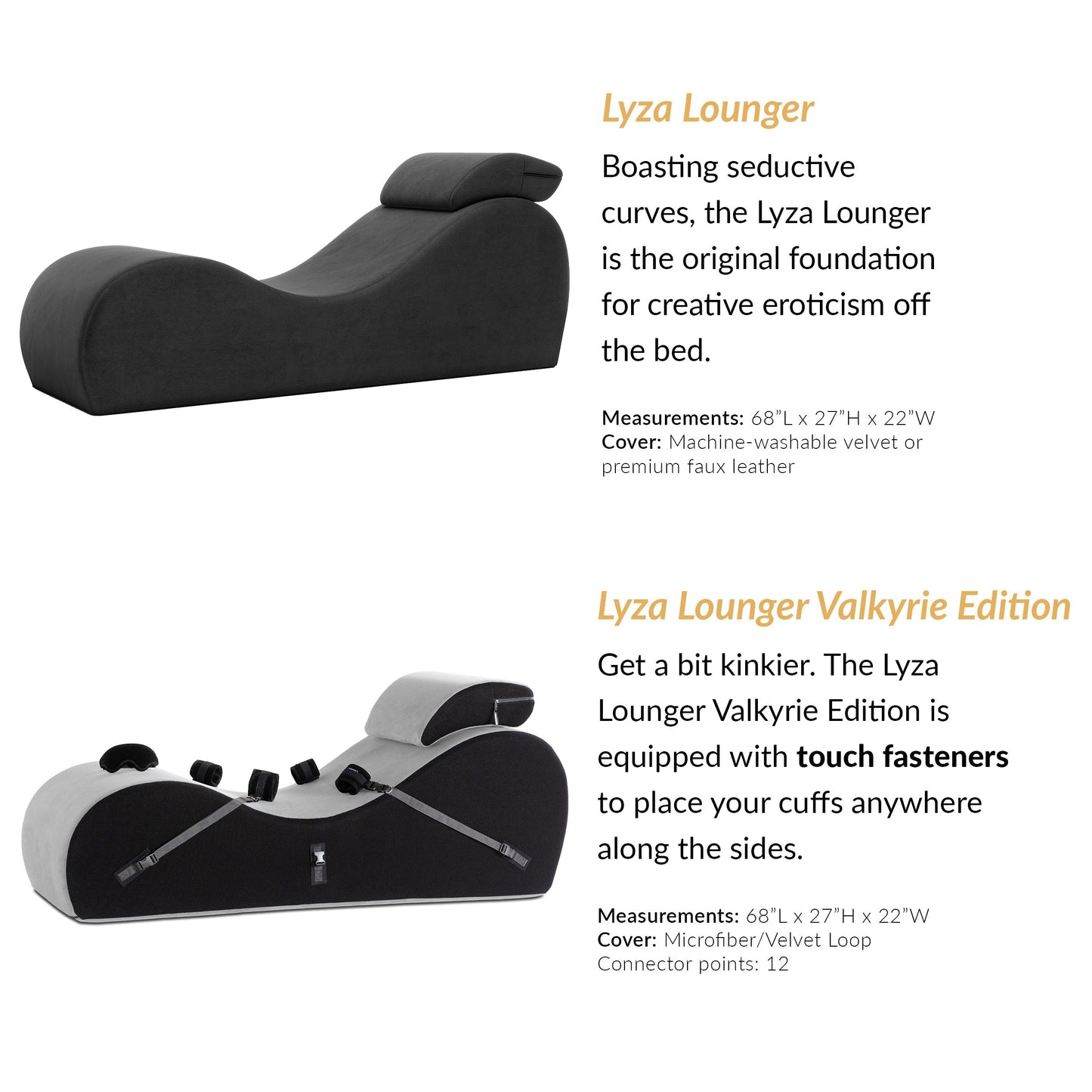 Liberator Lyza Lounger II Sensual Chair - Black Label - Thorn & Feather