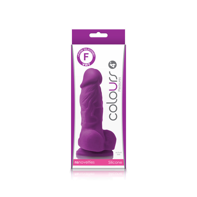 Colours Pleasures 4" Silicone Dildo - Purple - Thorn & Feather