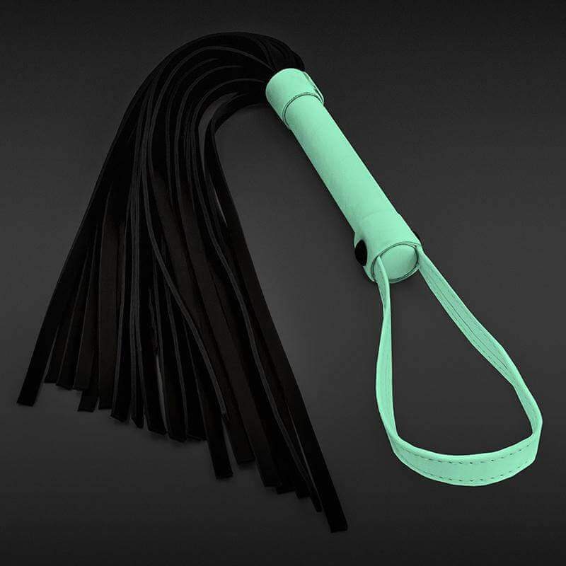 GLO Bondage Flogger - Green - Thorn & Feather