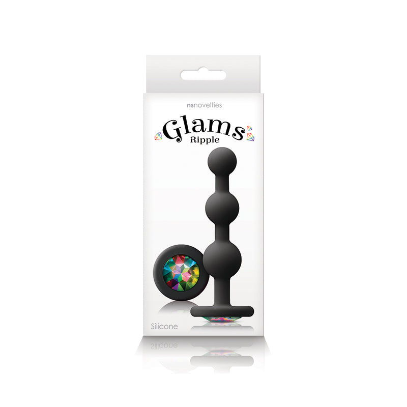 Glams Ripple Anal Plug - Rainbow Gem, Black - Thorn & Feather