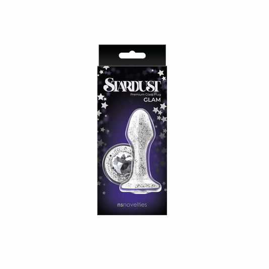 Stardust Glam Glass Butt Plug - White-T&F 3YRS Anniversary Sale - Thorn & Feather