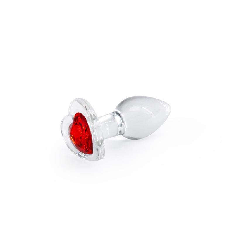 Crystal Desires Red Heart Glass Plug - Small - Thorn & Feather