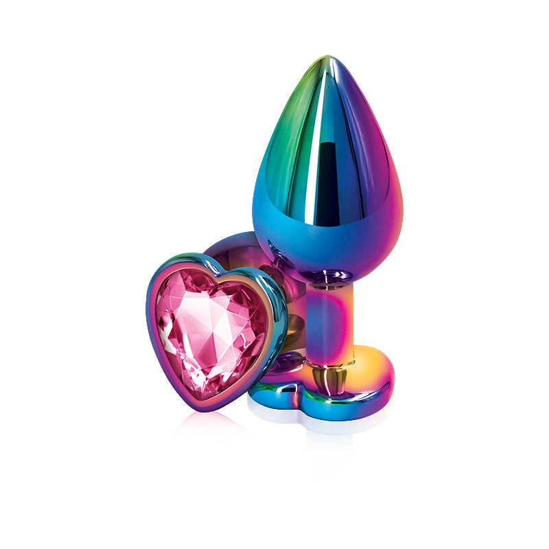 Rear Assets Multicolour Heart Plug - Medium, Pink - Thorn & Feather