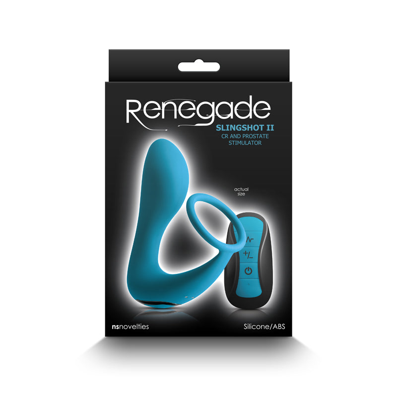 Renegade Slingshot II Remote Control Prostate Stimulator - Teal - Thorn & Feather