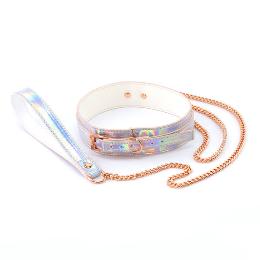 Cosmo Bondage Collar & Leash - Rainbow - Thorn & Feather