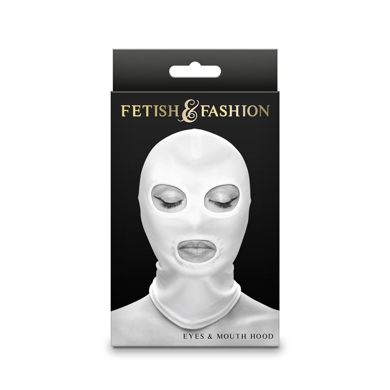 Fetish & Fashion Eyes & Mouth Hood - White