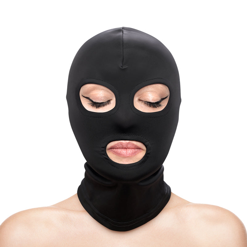 Fetish & Fashion Eyes & Mouth Hood - Black