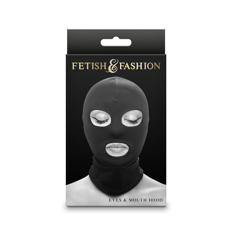 Fetish & Fashion Eyes & Mouth Hood - Black