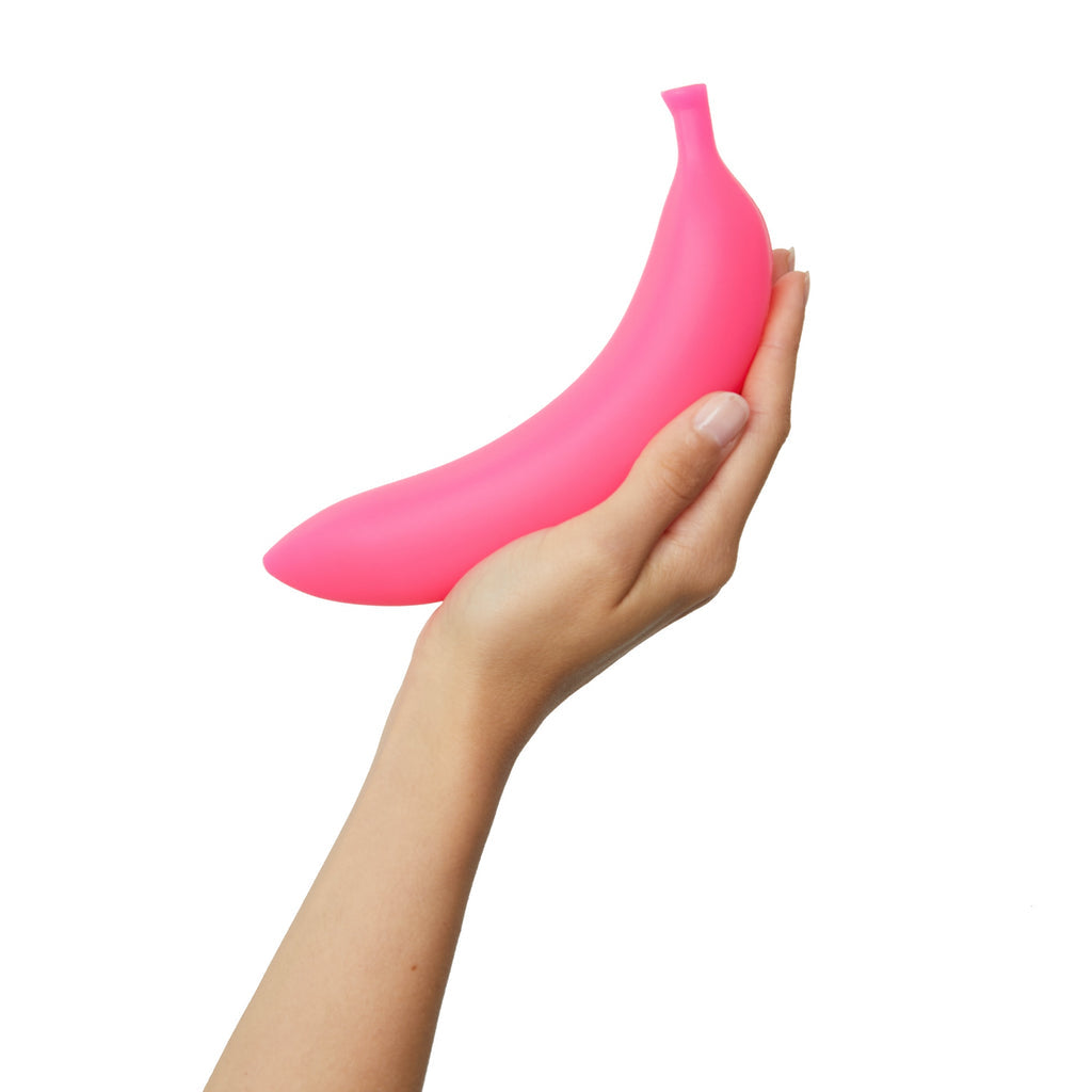 Oh Oui Banana Vibrating Dildo In Banana Bag - Danger Pink - Thorn & Feather