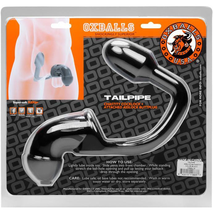 Oxballs Tailpipe Ass-Lock & Cock-Lock - Black