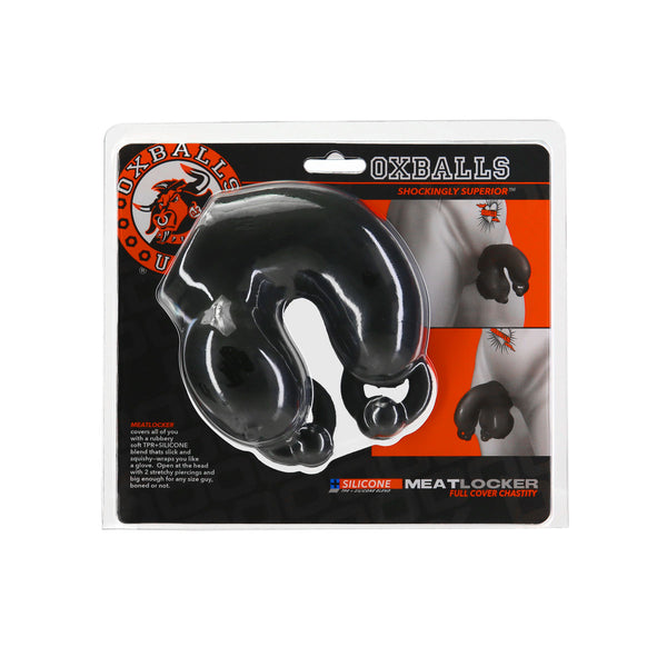 Oxballs Meatlocker Full Cover Chastity - Black Ice