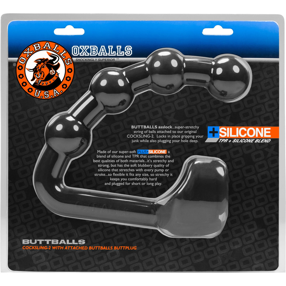 Oxballs Buttballs Ass-Lock & Cocksling - Black Ice