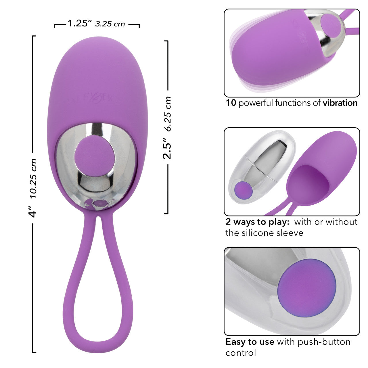 Turbo Buzz Bullet with Removable Silicone Sleeve - Purple