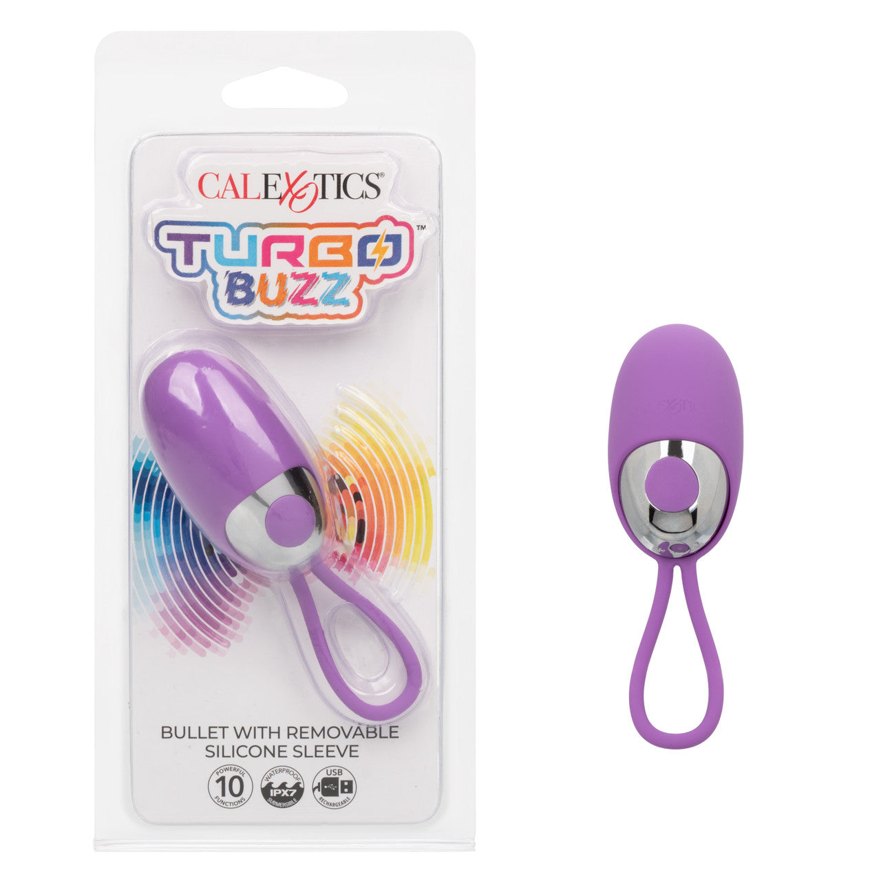 Turbo Buzz Bullet with Removable Silicone Sleeve - Purple