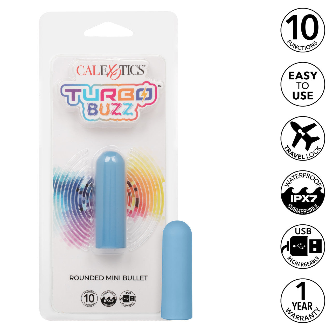 Turbo Buzz Rounded Mini Bullet - Blue