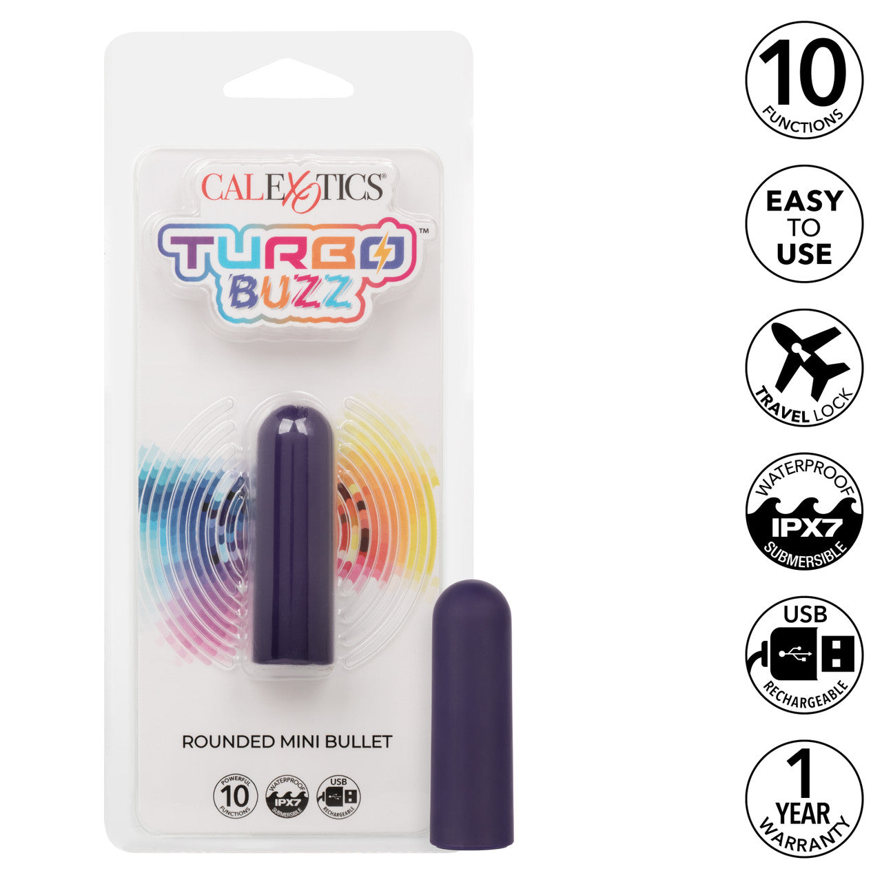 Turbo Buzz Rounded Mini Bullet - Purple