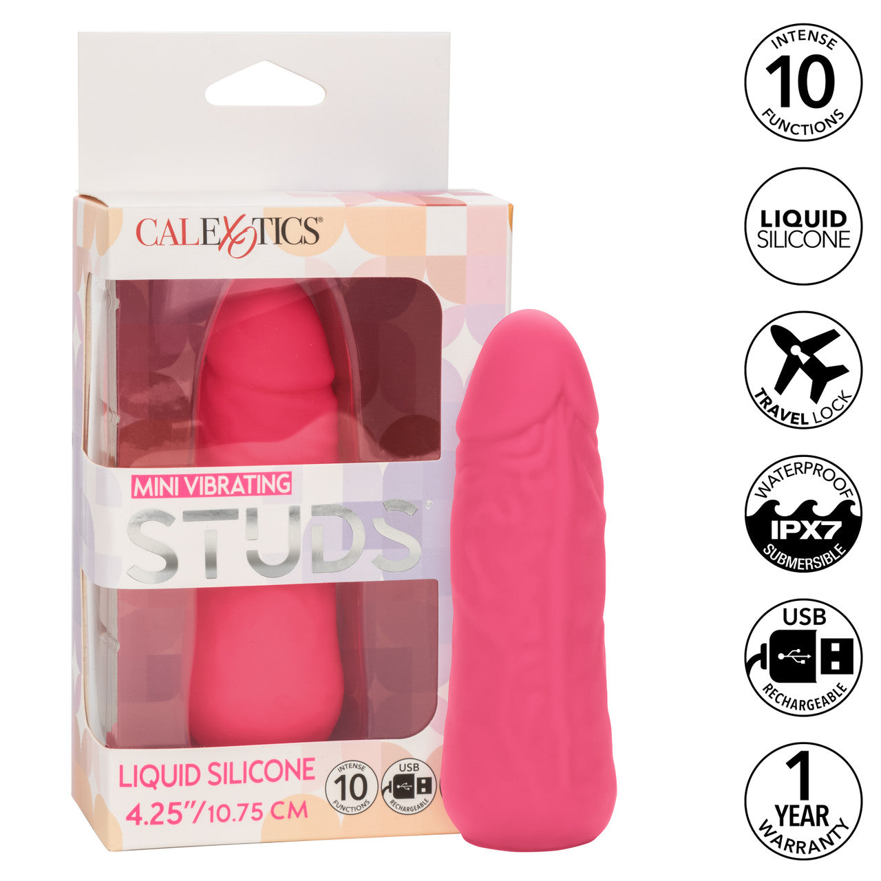 Mini Vibrating Studs - Pink