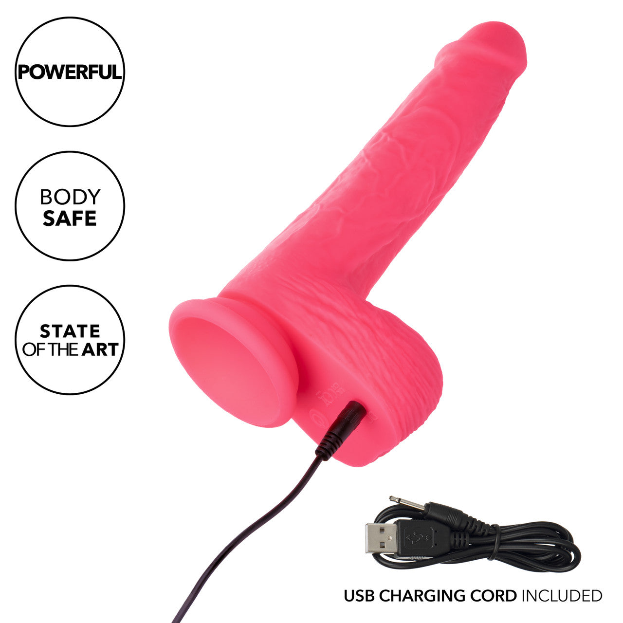 Rechargeable Rumbling & Thrusting Silicone Studs Dildo