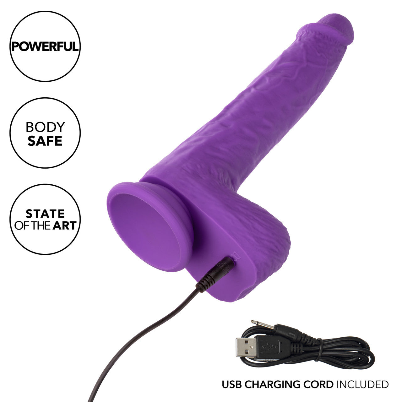 Rechargeable Gyrating & Thrusting Silicone Studs Dildo