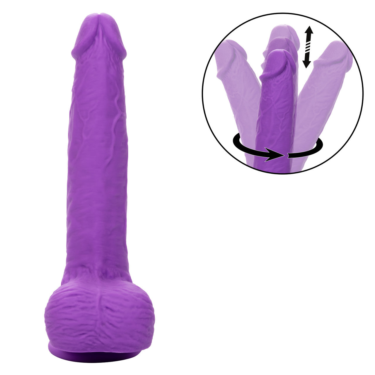 Rechargeable Gyrating & Thrusting Silicone Studs Dildo