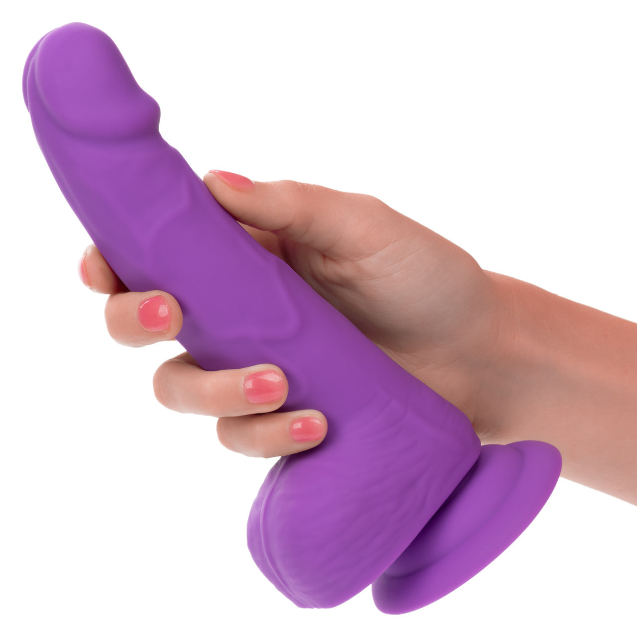 Neon Silicone Studs Realistic Dildo - 6"/15.25 cm, Purple