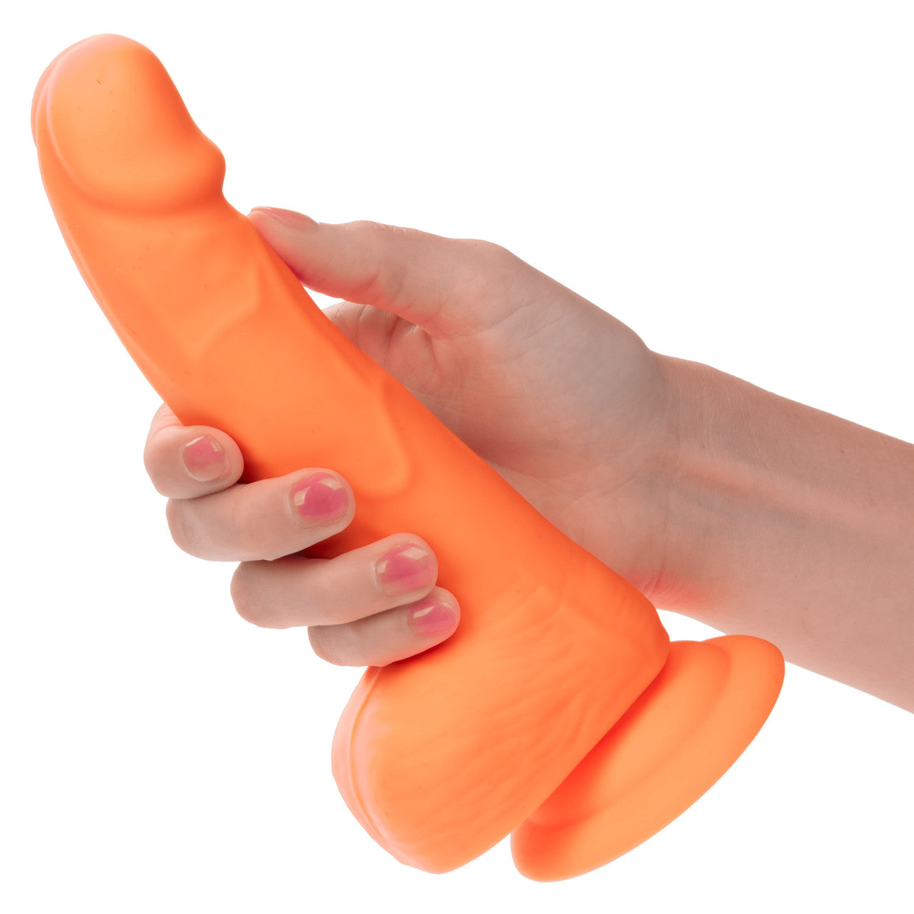 Neon Silicone Studs Realistic Dildo - 6"/15.25 cm, Orange