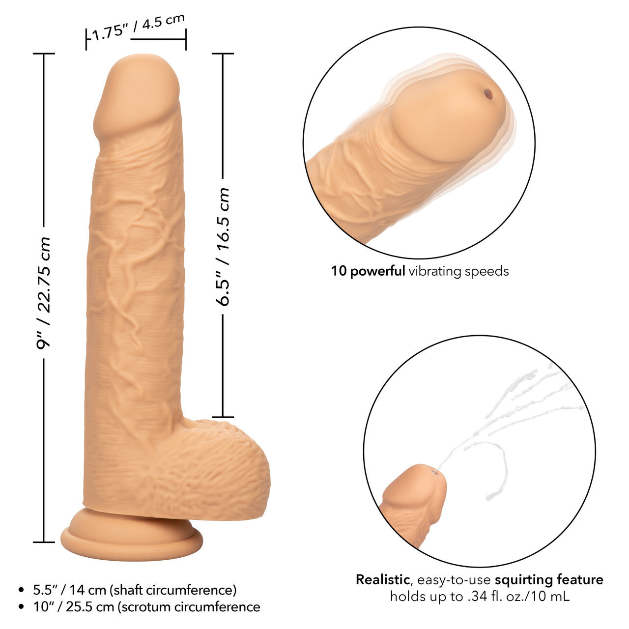 Squirting Fuck Stick Realistic Dildo - Ivory