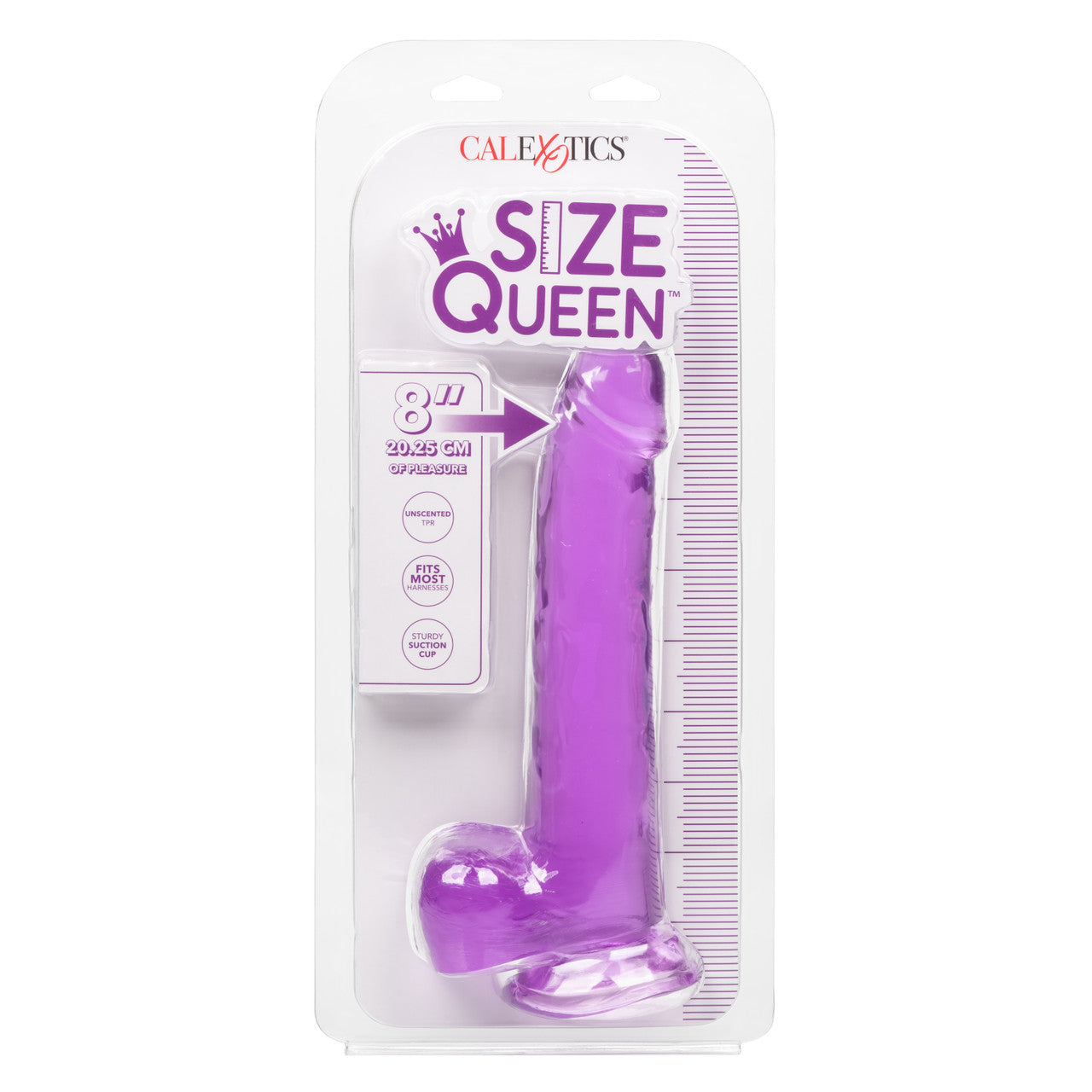 Size Queen 8"/20.25 cm Dildo - Purple - Thorn & Feather